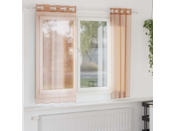 Vidaxl Cortinas De Voile Com Ilhós 2 Pcs Terracota