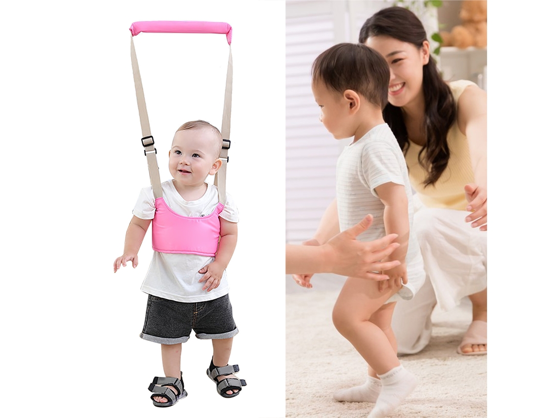 Primerox arnês para Caminhada Bebê Ajustável Respirável Seguro Auxiliar de Aprendizagem Caminhar Rosa