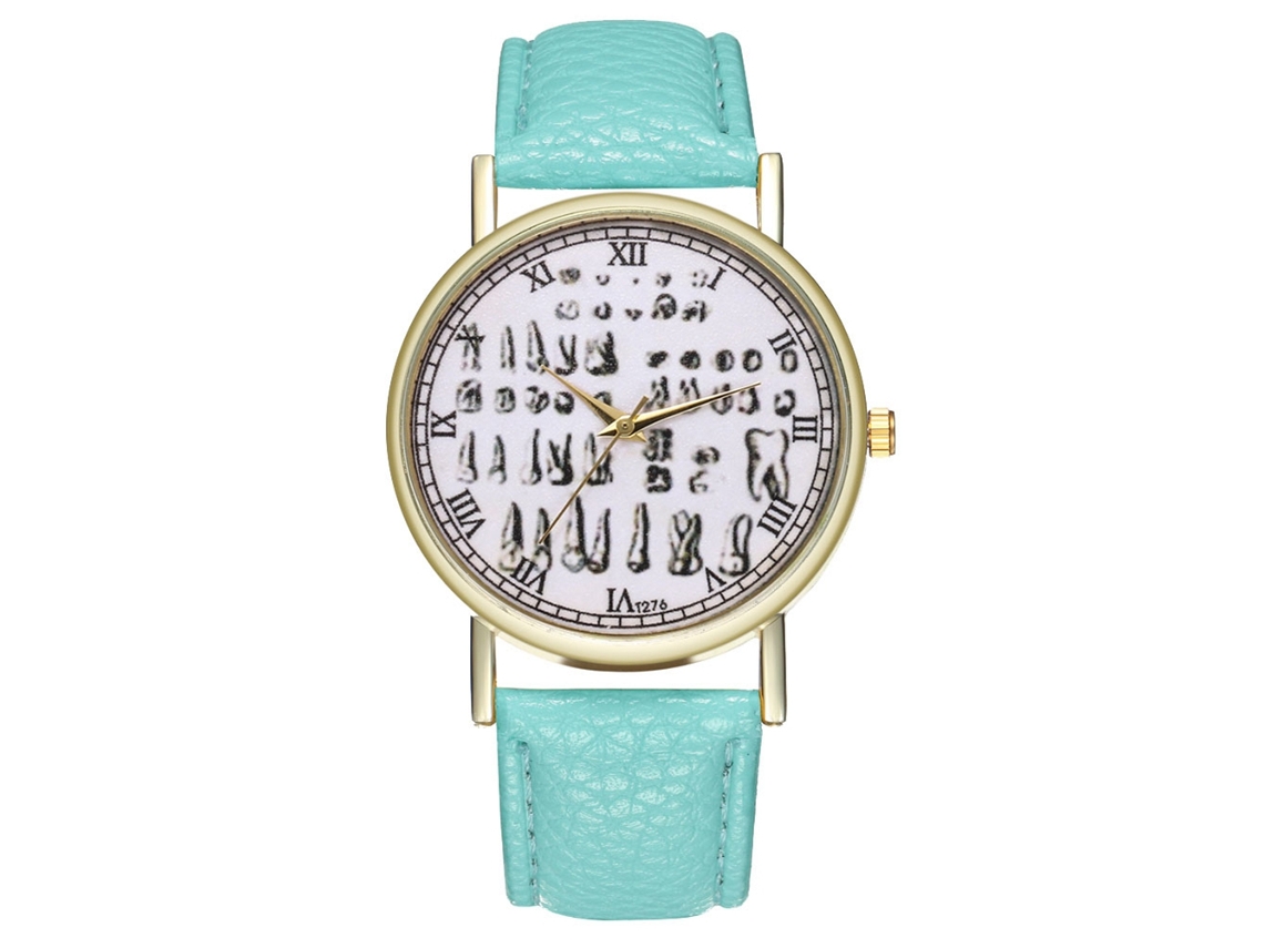 Reloj Casual De Moda Unisex De Cuarzo Con Correa De Cuero Zhoulianfa (verde Menta)