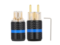 Plugue de Energia Monosaudio cobre puro 24k dourado conector de áudio | S/MARCA