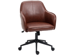 Cadeira Escritório Marrom, Balanço, Ajustável 93-101cm, 120kg, Courino.-mhy