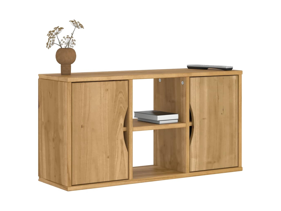 Vidaxl Armário Para Tv Odda 79x24x40 Cm Madeira Maciça De Pinho