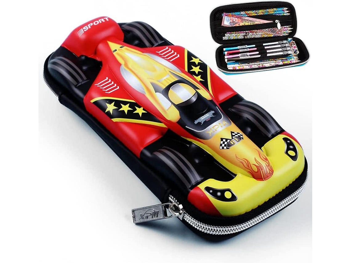 Estojo Ubiuo com estampa de carro esportivo 3D EVA, organizador de lápis de grande capacidade, material de escritório para crianças Miraflow