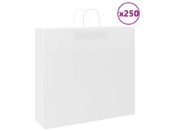 Vidaxl Sacos De Papel 250 Unid Com Alças Branco 54x15x49 Cm
