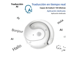 FONES DE OUVIDO SEM FIO MDUG com tradutor de IA para 144 idiomas, à prova d'água e Bluetooth 5.3 estéreo (branco)