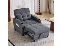 Sofá-cama De 1 Lugar - 3 Em 1, Com Porta-copos E Porta Usb, Sofá Reclinável E Poltrona - Cinza Escuro
