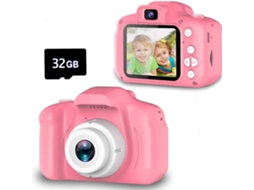 Câmera Infantil, Câmera Digital Hd 1080p Para Crianças De 4 A 14 Anos, Rosa Klb Brilvibera