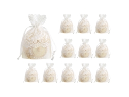 Bolsa de Renda Branca Estrelada com Cordão LAXISCREED