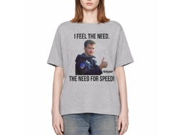 Rockinstone Top Gun Movie Feel The Need Heather Gray Adult T-shirt Size:m