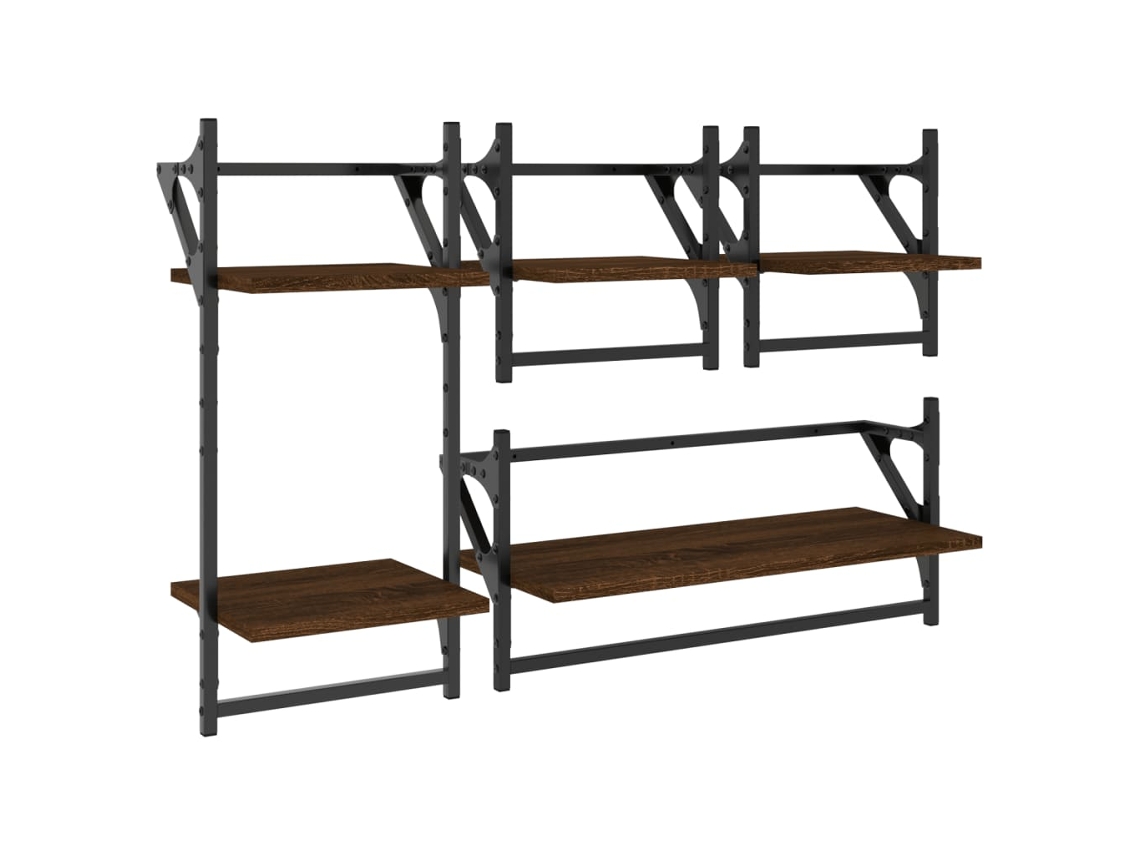 Wall Shelf, Wall Shelves Vidaxl Marrom Madeira Processada (n/a)