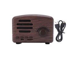 Mali caixa de Som Retro Portátil Bluetooth Recarregável com Redução de Ruído para Quarto Festa Ao Ar Livre Marrom