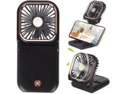 Mini Ventilador Portátil AQUAFORGE com Suporte para Celular e Bateria Externa