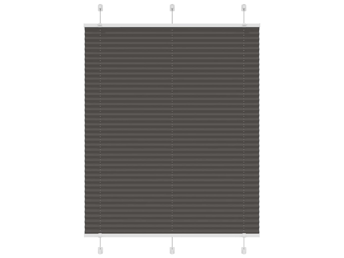 Vidaxl Preto Plissada Cega 105x100 Cm Largura Tecido 104,4cm Poliéster