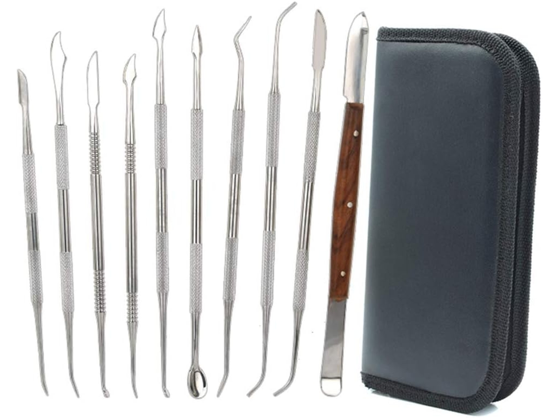 Espátula De Ponta Dupla Para Escultura Em Argila, Espátula De Cinzel De Aço Inoxidável Com Design Ergonômico E Longa Duração, Perfeita Para Arte Em Ce