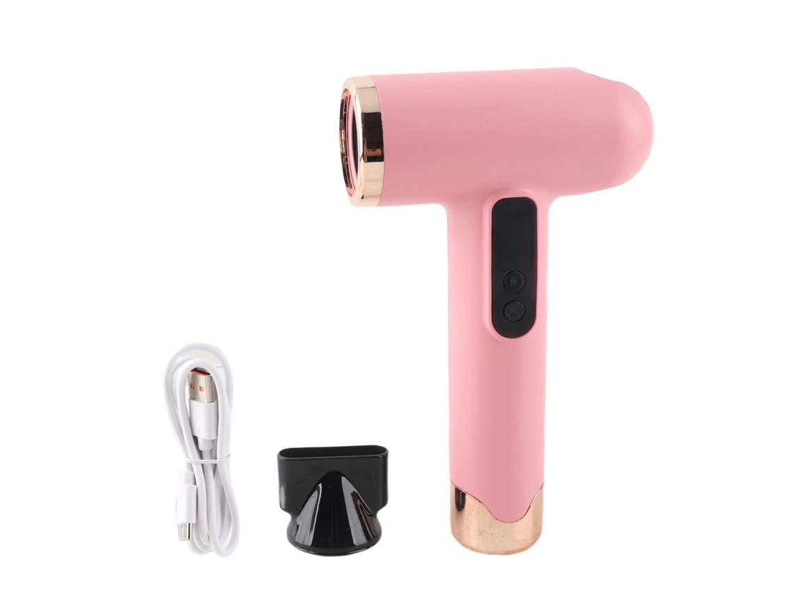 Secador de Cabelo Recarregável Usb Compacto Rosa 15600mah