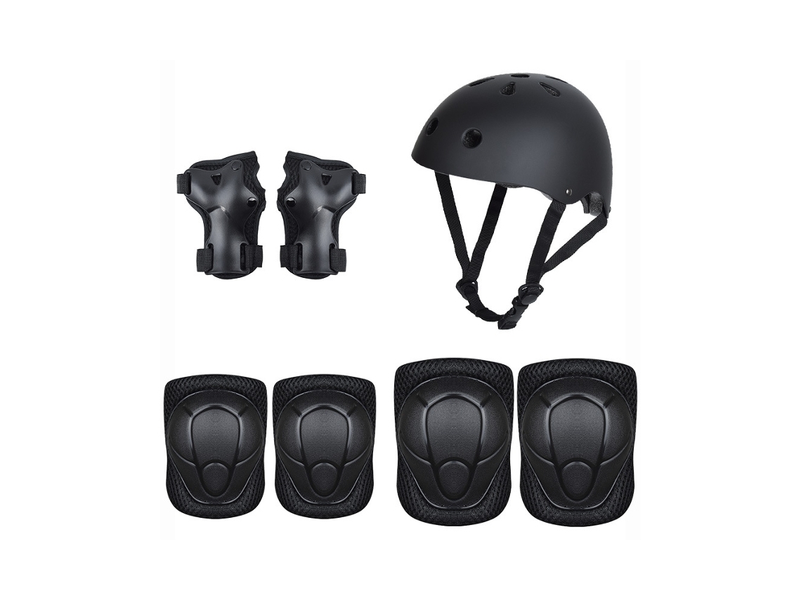 Protetor e Corretor Corporal para Crianças Equipamento de Proteção de Skate Preto