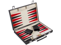 Jogo de Tabuleiro Jogo de Tabuleiro ENGELHART Gamão Vermelho Preto e Branco 36 Cm