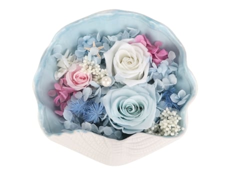 Rosa Eterna Em Flor Preservada, Pérola De Concha Artesanal, Decoração De Casa Romântica E Delicada Aiailikill (l)