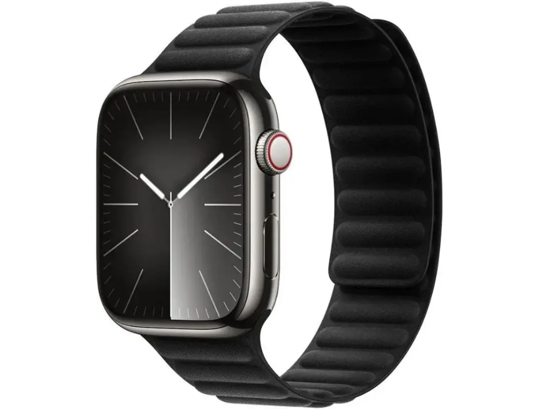 Pulseira magnética de tecido Szsmart Elos para Apple Watch Series 9 45 mm, preta