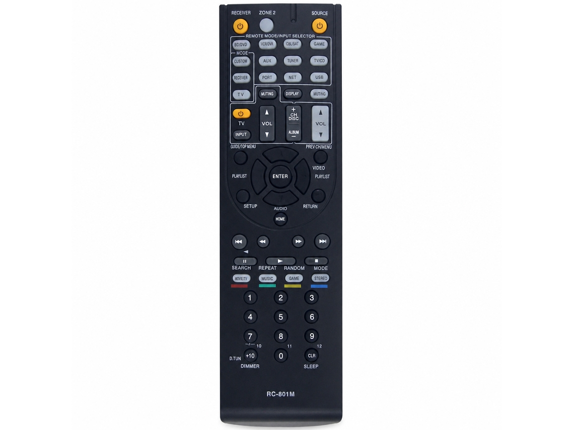 Comando À Distância Para Recetor Av Compatível Com Onkyo Rc-801m