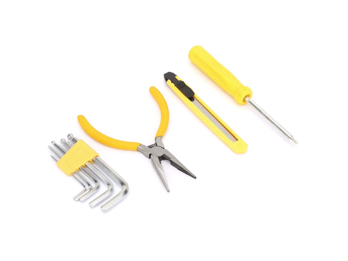 Juego De Ferramentas Para Casa Com Parafusadeira, Alicates E Chave, Ferramentas De Reparação Diy 013108