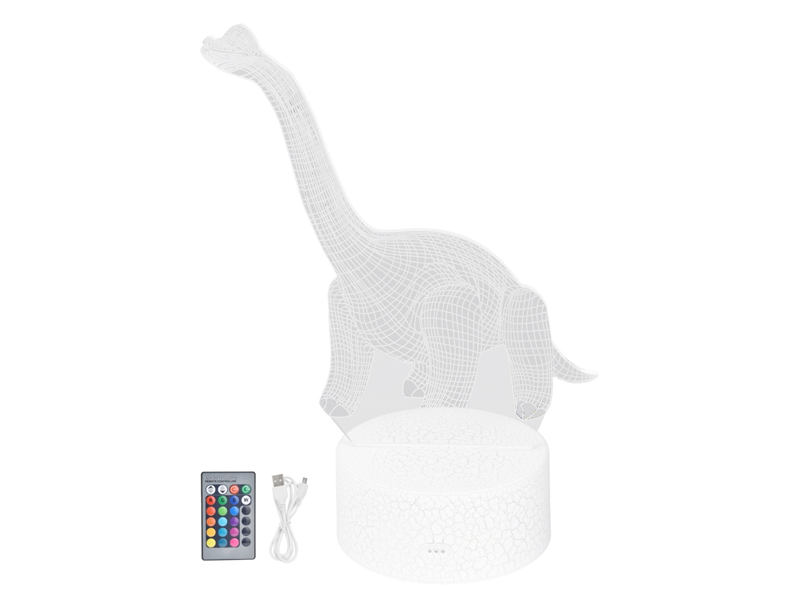 2026 lâmpada de Noite Dinossauro Rgb 16 Cores 4 Modos Ajustáveis com Controle Remoto e Táctil Decoração Residencial