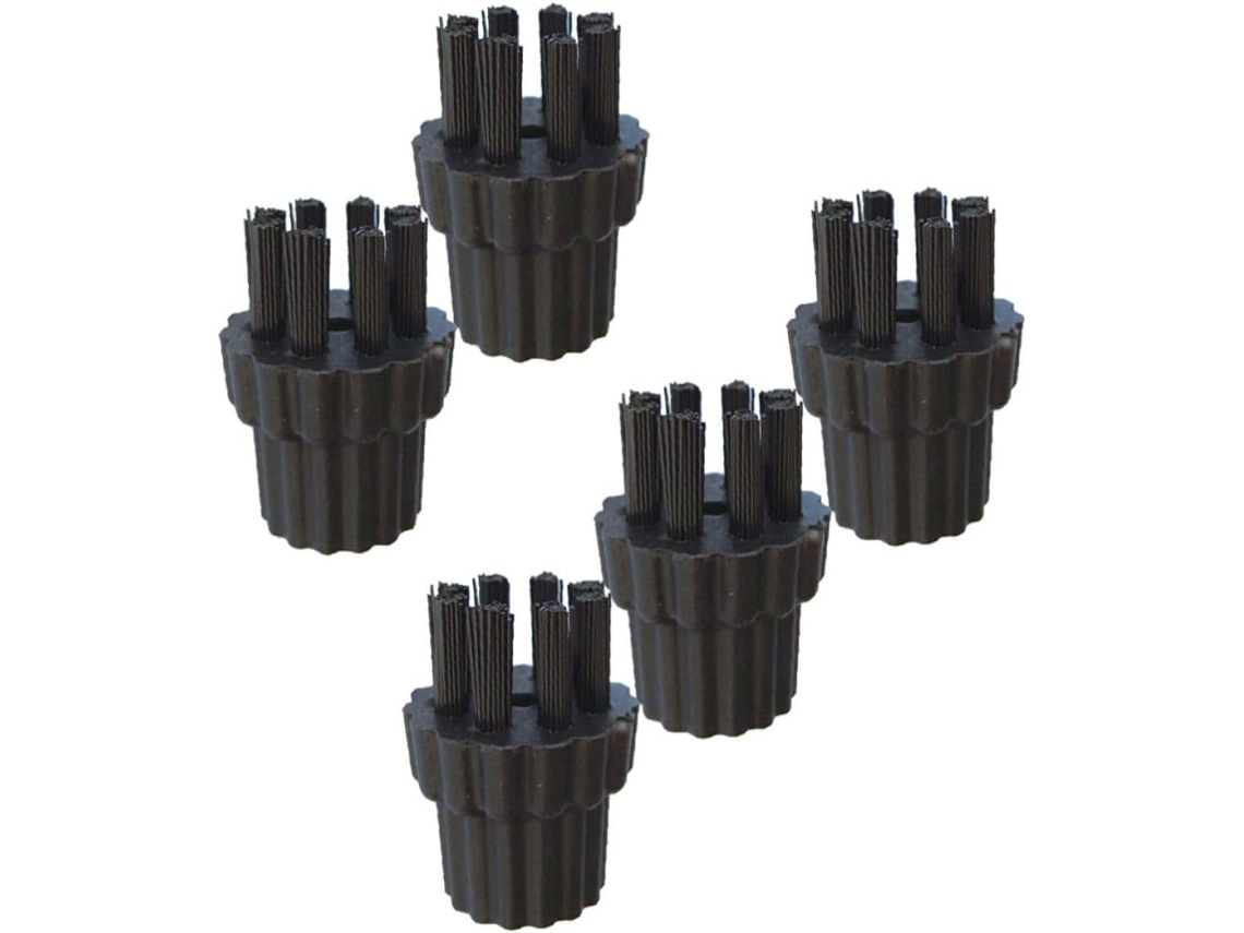 Conjunto De Escovas Para Limpeza A Vapor, 5 Peças, Plástico Preto