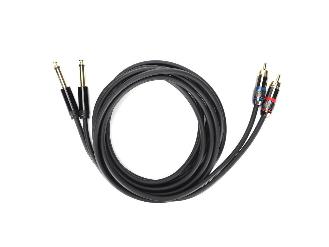 Cabo de Áudio Mali 6.35mm Macho para Rca Macho 3m