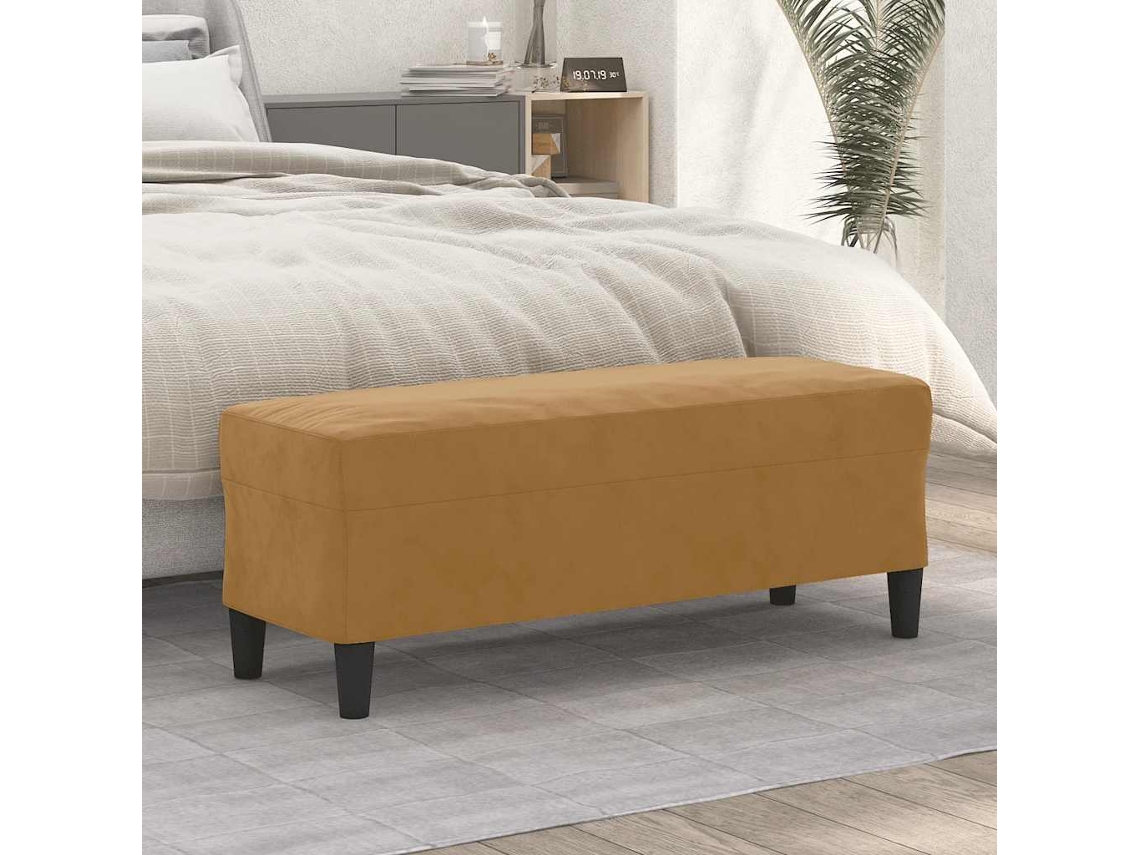 Vidaxl Banco 100x35x41 Cm Veludo Castanho