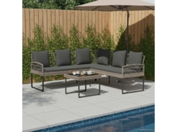 Vidaxl Conjunto De Sofá De Jardim 2 Unid. Cinzento