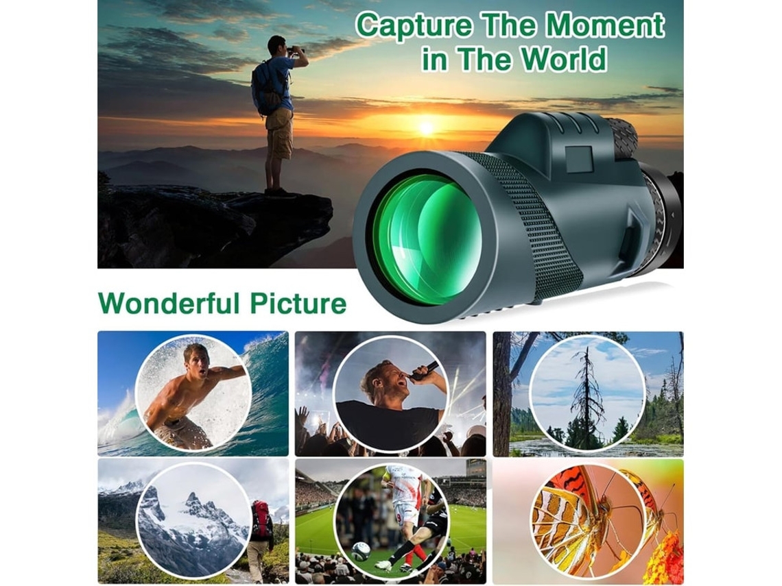 Telescópio Monocular Monóculos 10x42 Para Adultos Alta Potência Alta Potência Hd Monocular Compacto Bak 4 Prisma Com Adaptador De Lente De Bestvite