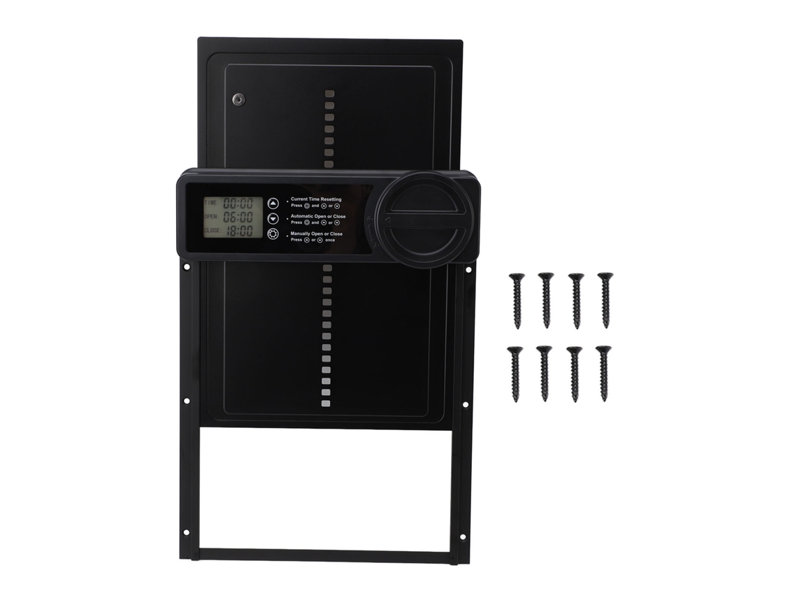 Porta Automática Primerox para galinheiro, elétrica, com timer, IPX45, alumínio