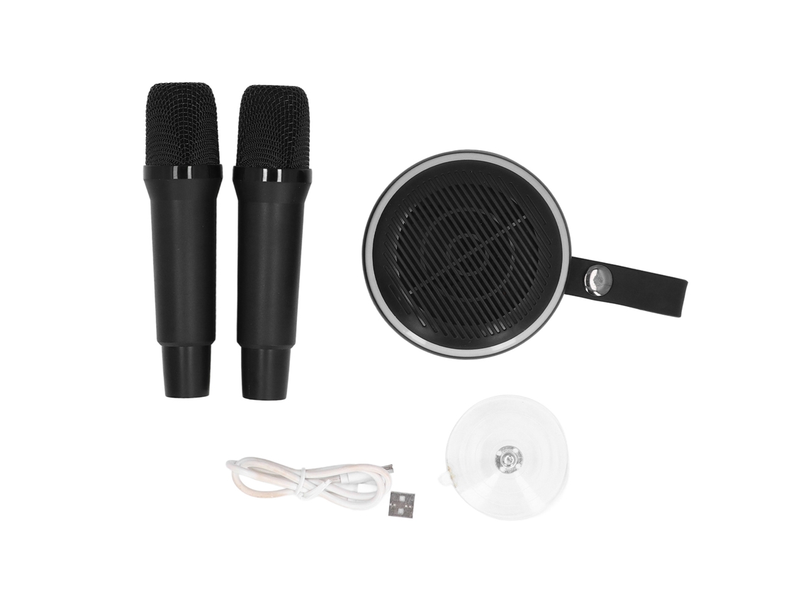Mali sistema de Som Karaokê Mini Portátil Bluetooth com Microfone À Prova D'água K6 Preto