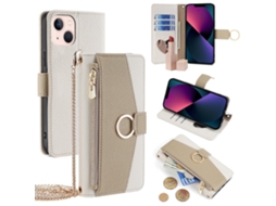 Capa Pega Inch Para Iphone 13 Pele Sintética Branco