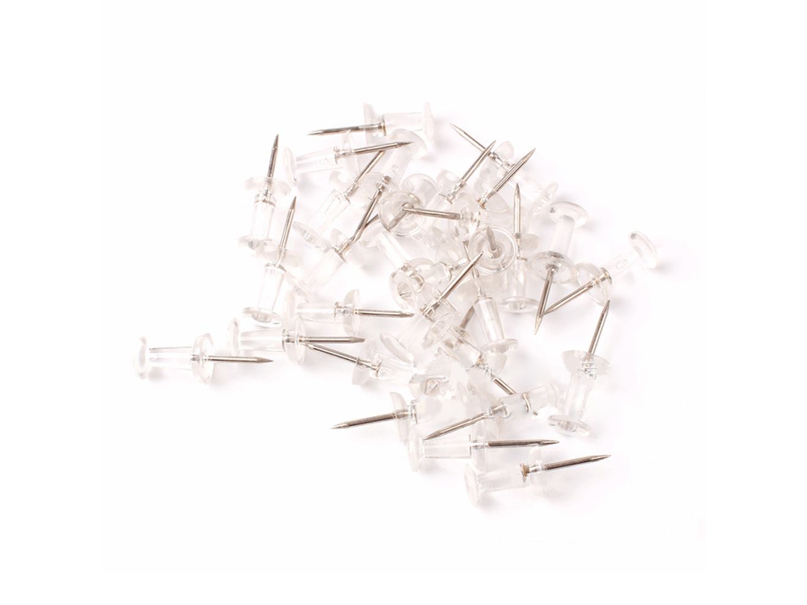50 Alfinetes De Plástico Transparente Com Ponta De Metal Para Quadro De Anúncios, Escritório, Lar E Escola