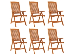 Maison Exclusive - Cadeiras De Jardim Dobráveis 6 Pcs Eucalipto Maciço