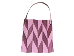 Bolsa Tote Reutilizável Grande Capacidade com Design Linha Poligonal Rosa S/MARCA