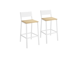 Juego De 2 Taburetes Industriales Con Respaldo 97 Cm - Beige