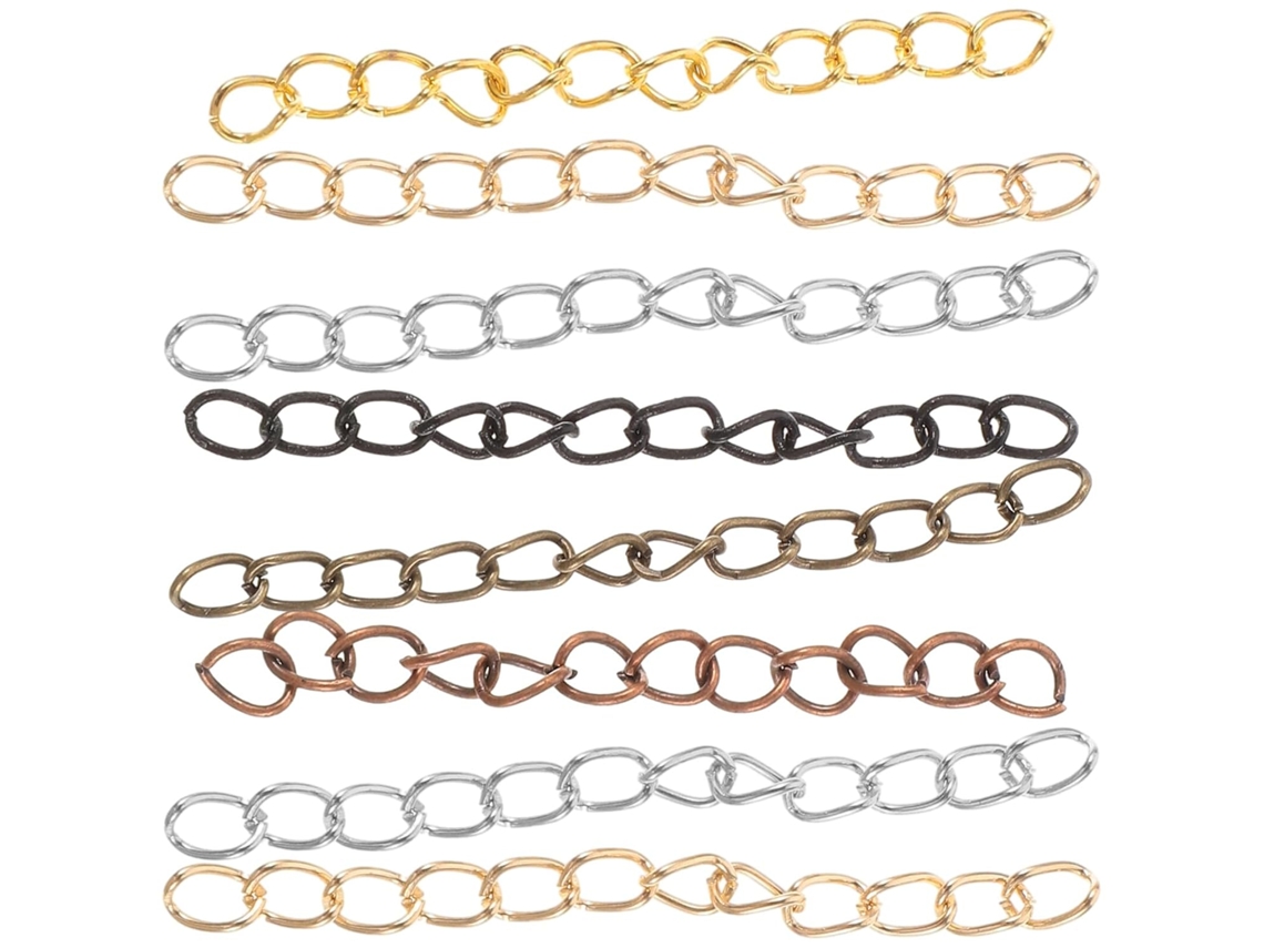 Conjunto de 300 Extensores Corrente para Bijuterias Faça Você Mesmo Colares e Pulseiras Fácil CHABERLU