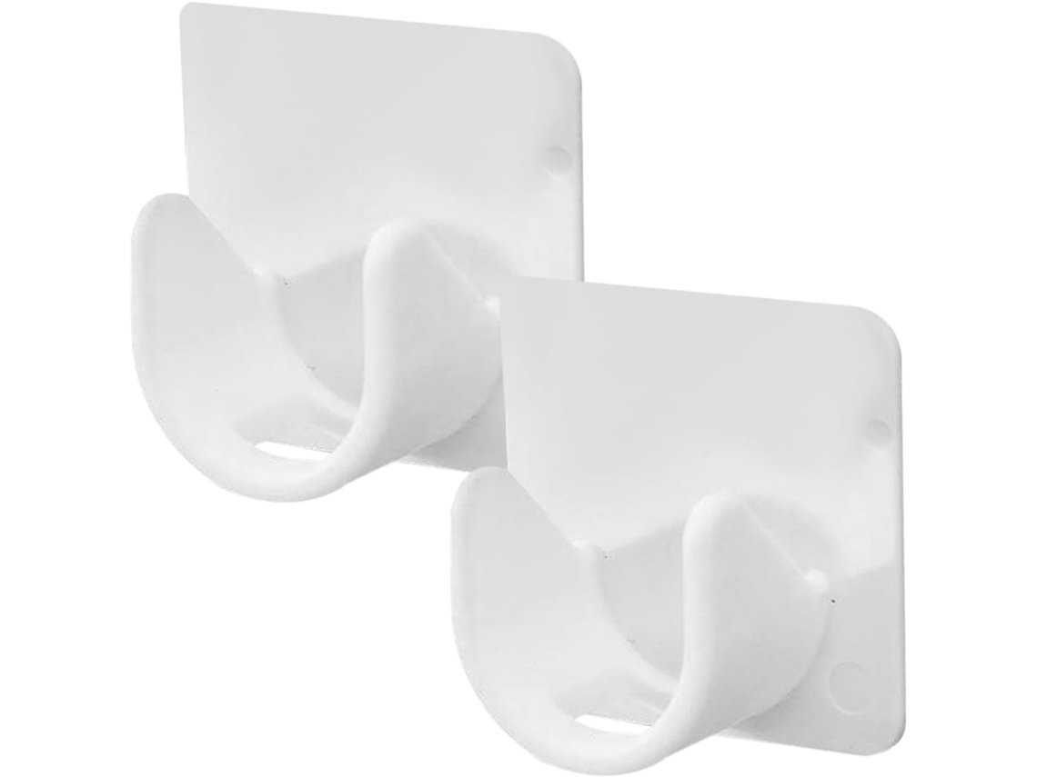 Suporte Para Barra De Chuveiro 2 Peças Com Instalação Adesiva, Suporte De Plástico Resistente