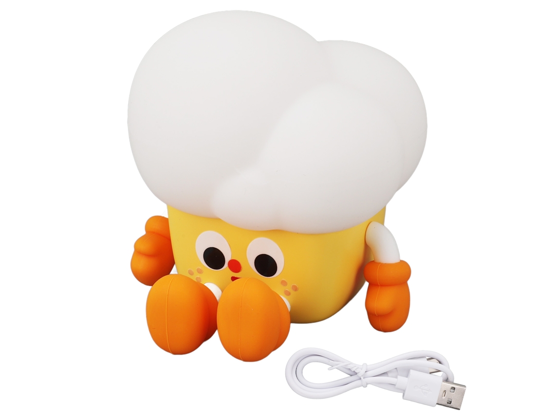 Luminária Noturna de Pipoca Fofa em Silicone para Quarto Infantil CHABERLU