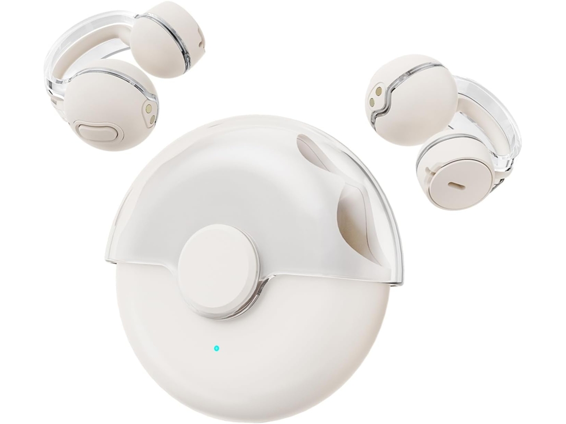 Fones Abertos Esportivos Sem Fio Bluetooth 5.3 JIAPEI com 50h Reprodução, Condução Aérea, Microfones Enc, Ip6, Branco