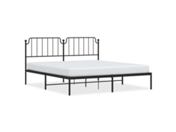 Bed Frame, Bed Frames Vidaxl Preto Aço (183 X 213 Cm)