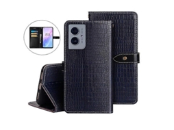 Capa Para Celular Idewei Em Couro Com Textura De Crocodilo Para Motorola Moto G55 5g