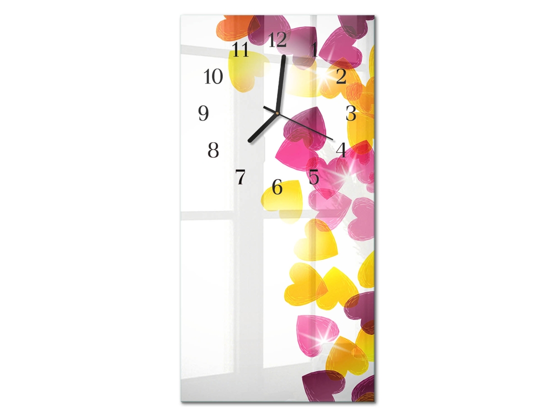 Relógio De Parede De Vidro Multicolor Espelharte (30x60 Cm)