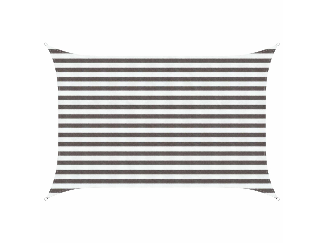 Vidaxl Vela De Sombra 2 X 3 M Hdpe Retangular Cinza Claro E Branco
