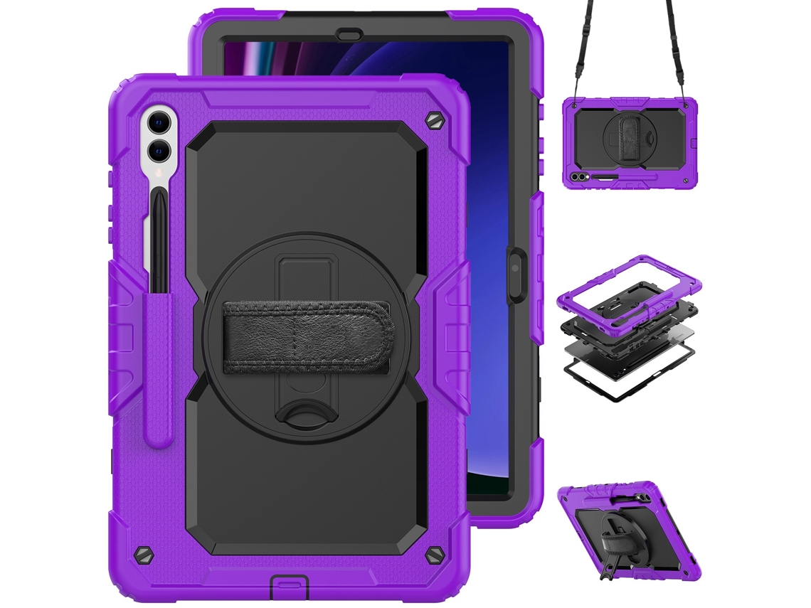 Elysve Capa Protetora Para Samsung Galaxy Tab S9 Plus 12,4 Polegadas Sm-x810, Proteção Antiqueda, Cor Roxa