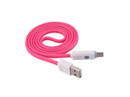 Cabo de Dados LAXISCREED Type c com Luz Vermelho Rosa