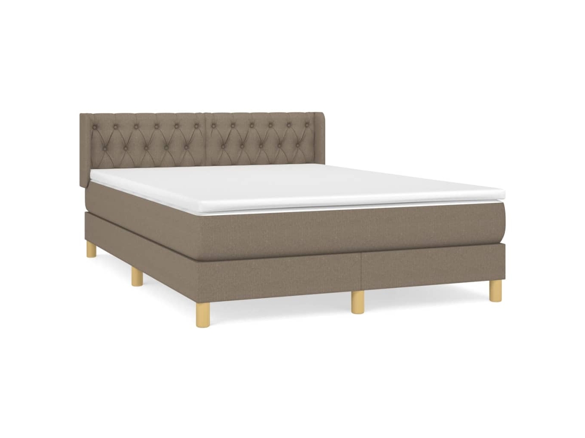 Box Spring Bed, Box Spring Beds Vidaxl Cinzento-acastanhado Tecido (140 X 190 Cm)