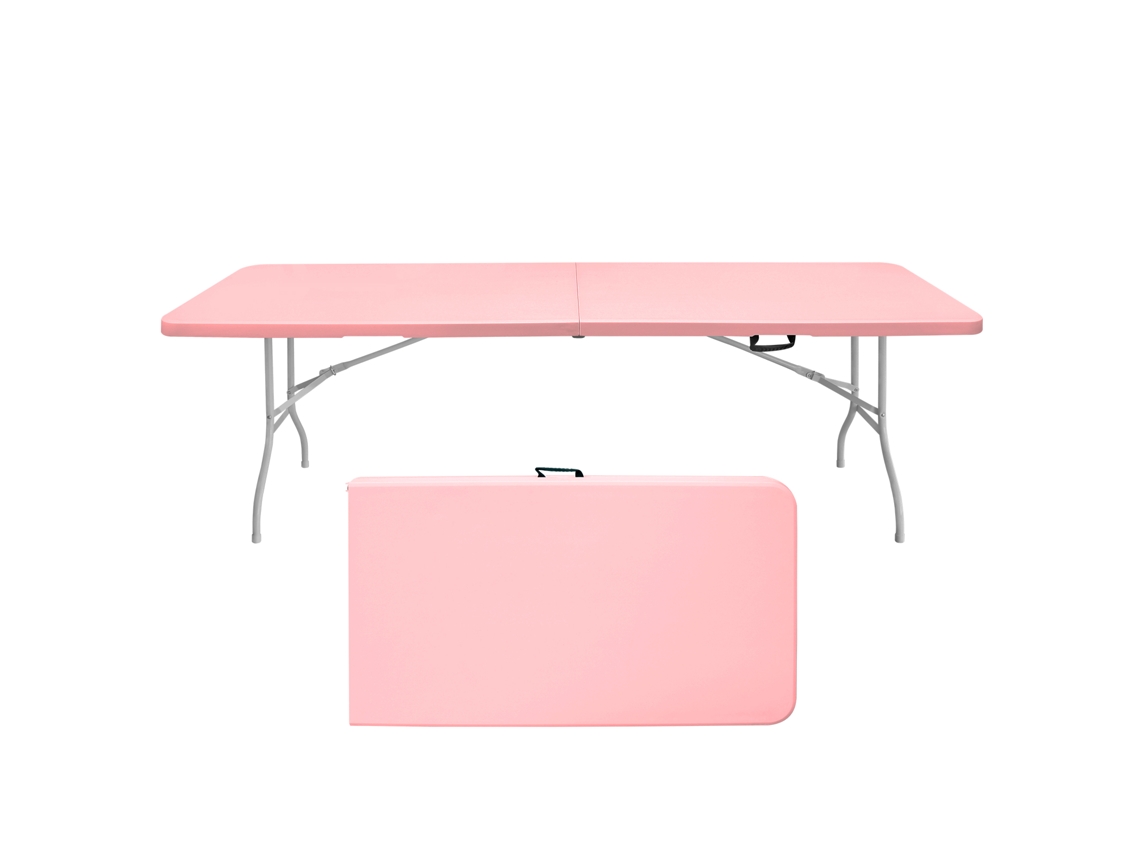Mesa Dobrável Rosa 243,9cm, 135kg, Camping.-gx